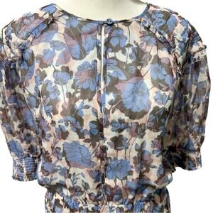 Laura Puff Sleeve Tiered Silk Dress, 1X, Joie, NWT
